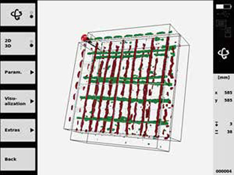 3次元回転可能な3D 表示で、複数層の埋設物や奥行きを素早く確認。